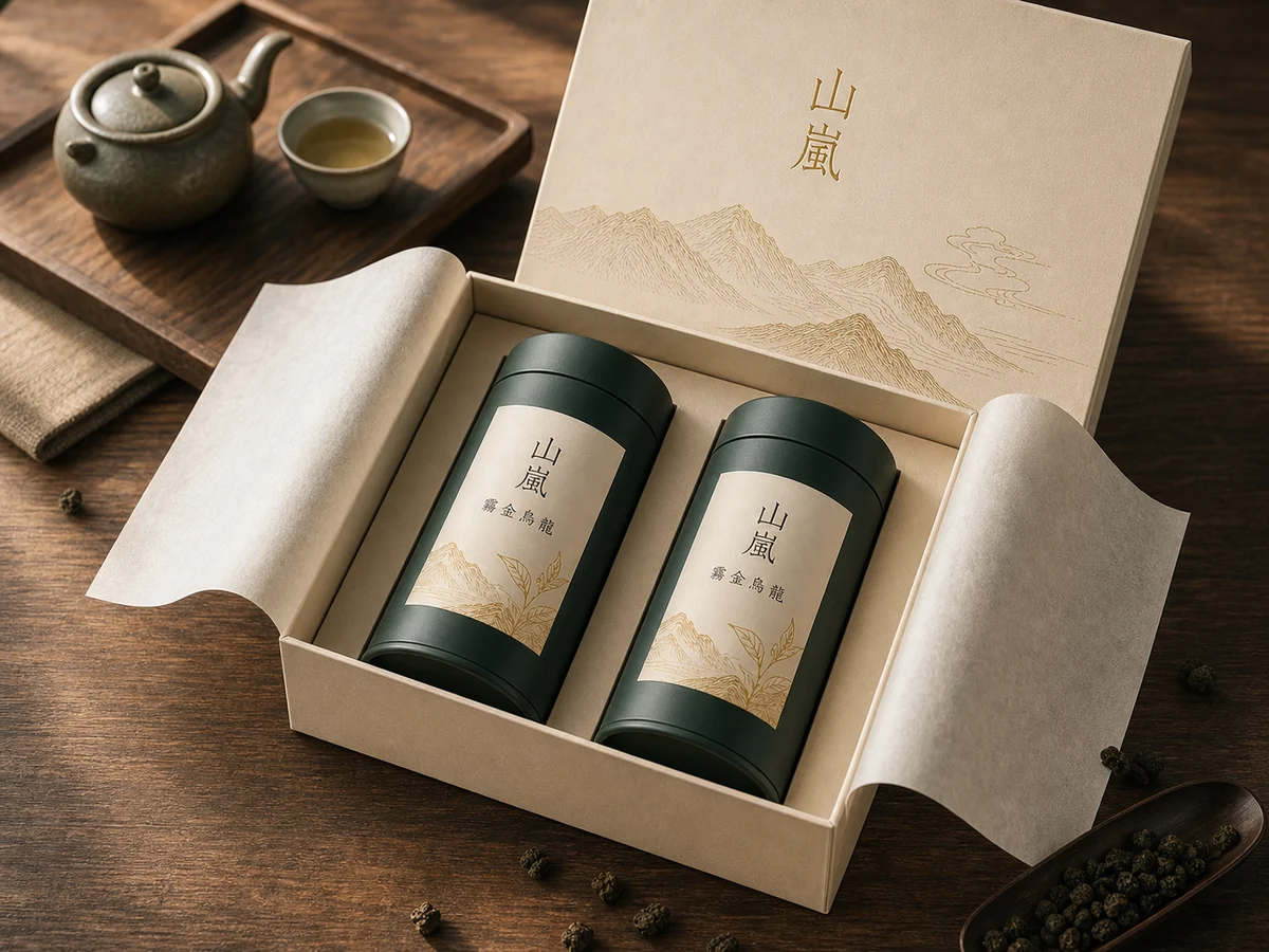 商品情境圖示範：茶禮盒開盒照