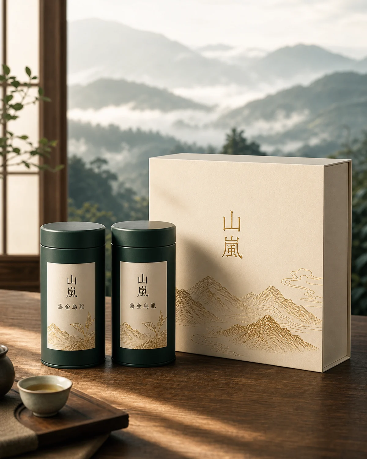 霧金烏龍茶禮盒主視覺