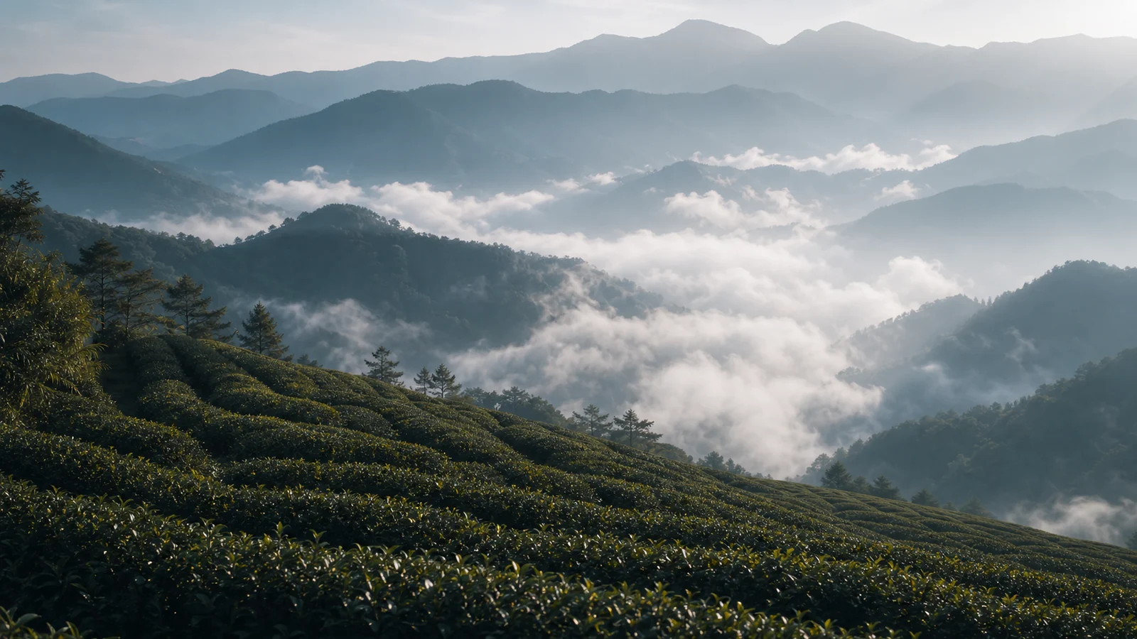 雲霧繚繞的高山茶園